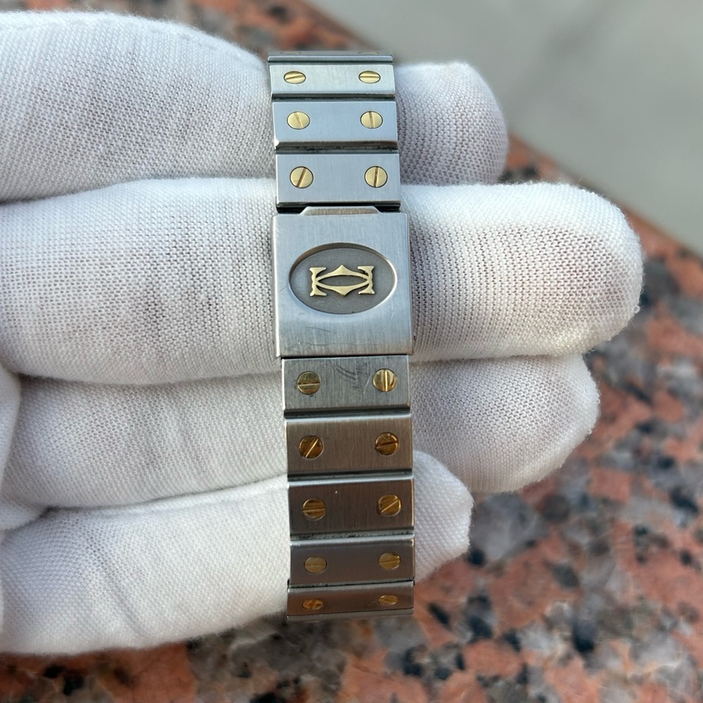 Cartier santos Carree 2961 Automatic two tone watch - Picture 9 of 15